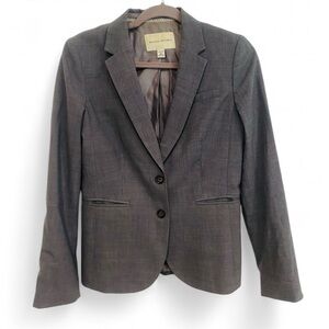 BANANA REPUBLIC GRAY WOOL BLEND STRETCH BLAZER SUIT JACKET SIZE 8